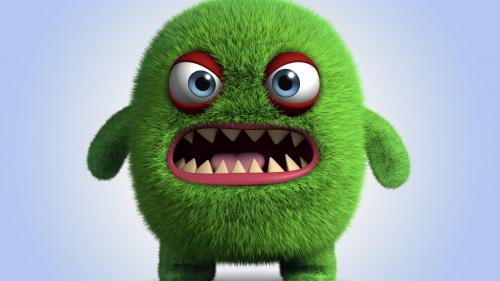 Зеленый зубастик, Корпорация монстров, мультик, мультяшка, 3d графика, обои HD, смешные, юмор, прикольный