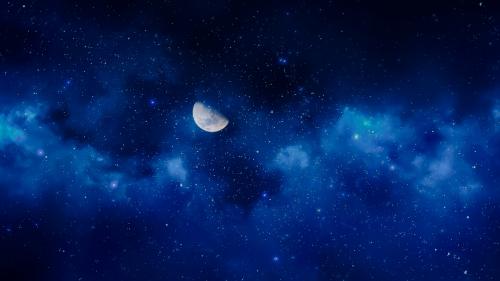 Лунное звездное небо обои 4K