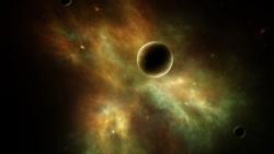 Обои планеты в космосе на фоне галактик