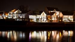 Троицкое предместье, Минск, Беларусь, Немига, город, фото, вечерние огни, картинки