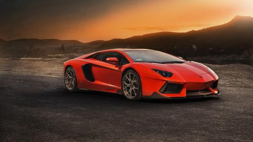 Автомобиль оранжевый Lamborghini Aventador LP 740 обои hd