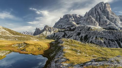 Горы, природа, горное озеро, скалы, небо, стоковые фото, заставка