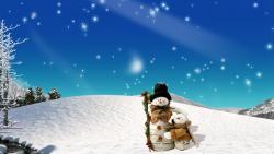 Два снеговика один большой другой маленький