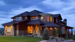 Дома, Пейзаж, Особняк, Ель, Трава, Дизайн