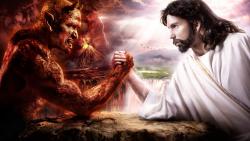 Дьявол против Бога, добро против зла, фэнтези картинки, hd