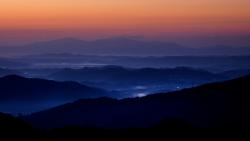 Закат, горы, пейзаж