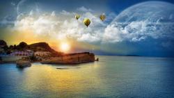 Закат на спокойном море