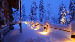 Зима, огни, дом, обои для рабочего стола