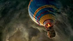 Картинка с воздушным шаром, который попал в бурю