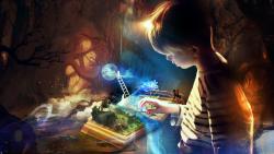 Книга воображений, фэнтези, ребенок, сказка, картинки, заставки