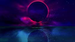 Облик планеты на фоне озера обои