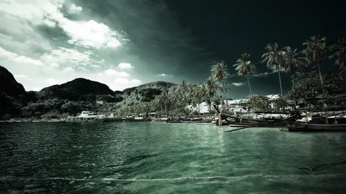 Океан, пальмы заставки на рабочий стол hd