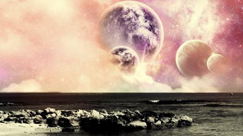 Планеты над океаном неба