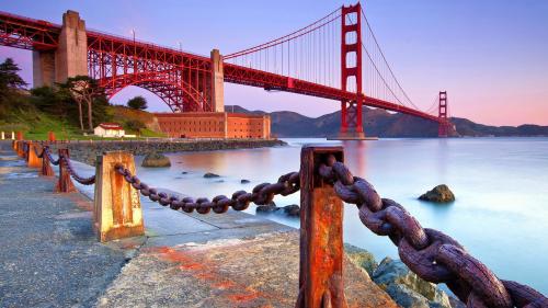 Побережье, золотой мост, ворота