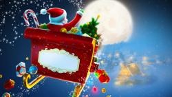 Праздники, Рождественские Подарки, Дед Мороз, Луна, картинки, Новый год, заставки