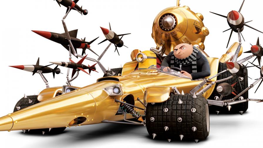 Ракеты, Миньон, машина, Грю, HD обои, 3840x2160, Гадкий я 3, мультфильм