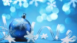 Рождественские праздники, снежинки, шары, украшение, HD обои, заставки, Новый год, праздник