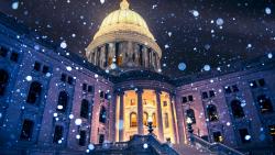 США Мэдисон Висконсин Капитолий Снежинки обои