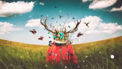 Сказочный космонавт обои 4K