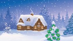 Снежный домик рисованные картинки рождественские открытки