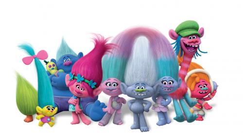 Тролли, trolls, animation, Цветан, Розочка, DJ Звуки, Сатинка, Синелька, Стильные штуки, пушистик, Здоровяк, Купер обои HD