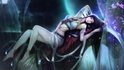 Фентази девушка на темном фоне