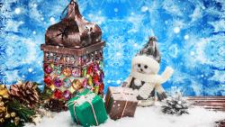 Фото, Праздники, Рождество, Снеговики, Подарки, Сосновая шишка, картинки