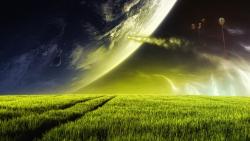 Фэнтези природа на фоне космоса обои бесплатно