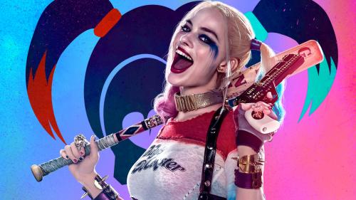 Харли Квинн, Harley Quinn, бита, смех, улыбка, суперзлодейка, DC Comics, отряд самоубийц, фильм обои