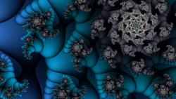 голубой фрактал спирали абстрактные картинки