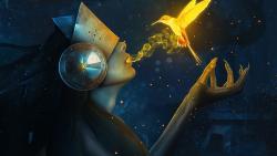 птица, жизнь, девушка, ведьма, дева, рука, HD обои, огонь