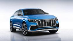 2018 Audi Q8 SUV синий внедорожник обои бесплатно