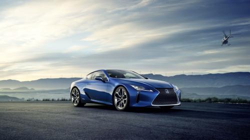 2018 Lexus LC500h Hybrid Coupe синий hd картинка для рабочего стола