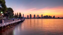 2560x1600, Набережная на закате солнца