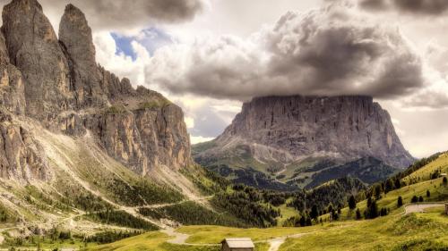 HD горы, облака, пейзажи, природа, вулканы, широкоформатные обои